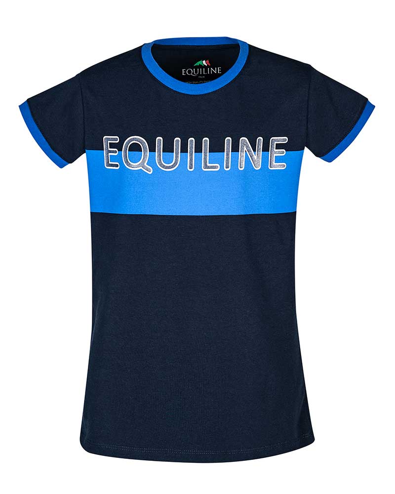 T-shirt à manches courtes bleu marine et bleu royal junior unisexe Flash - Equiline