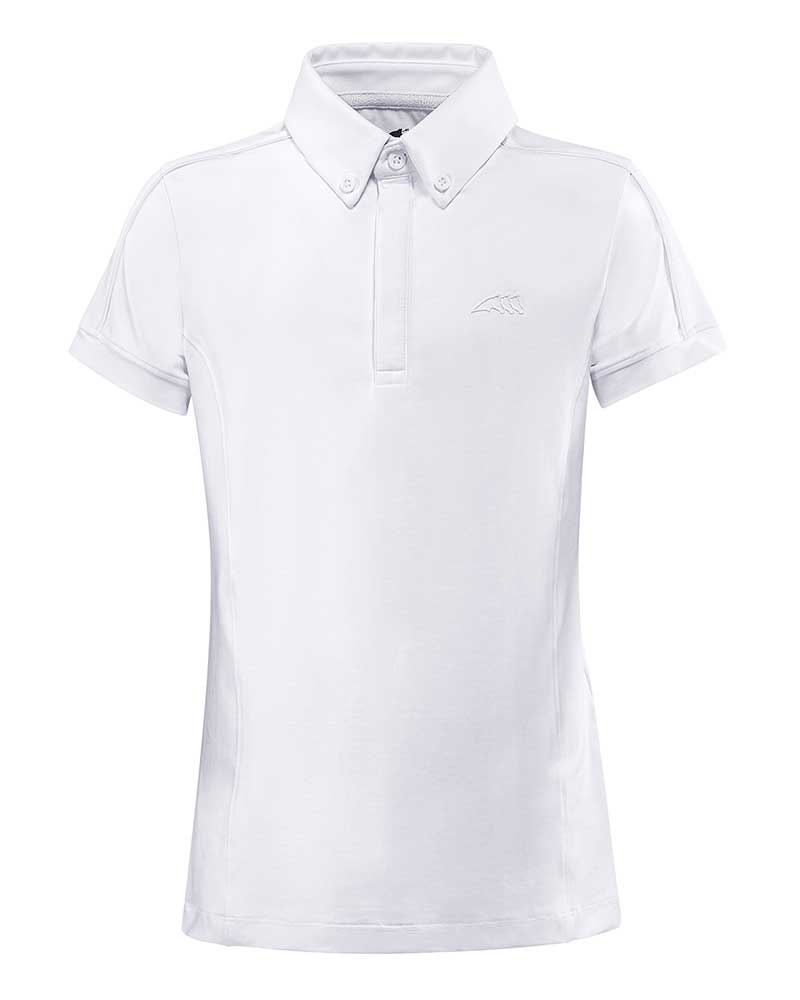 Polo de compétition à manches courtes blanc pour garçon Joshua - Equiline