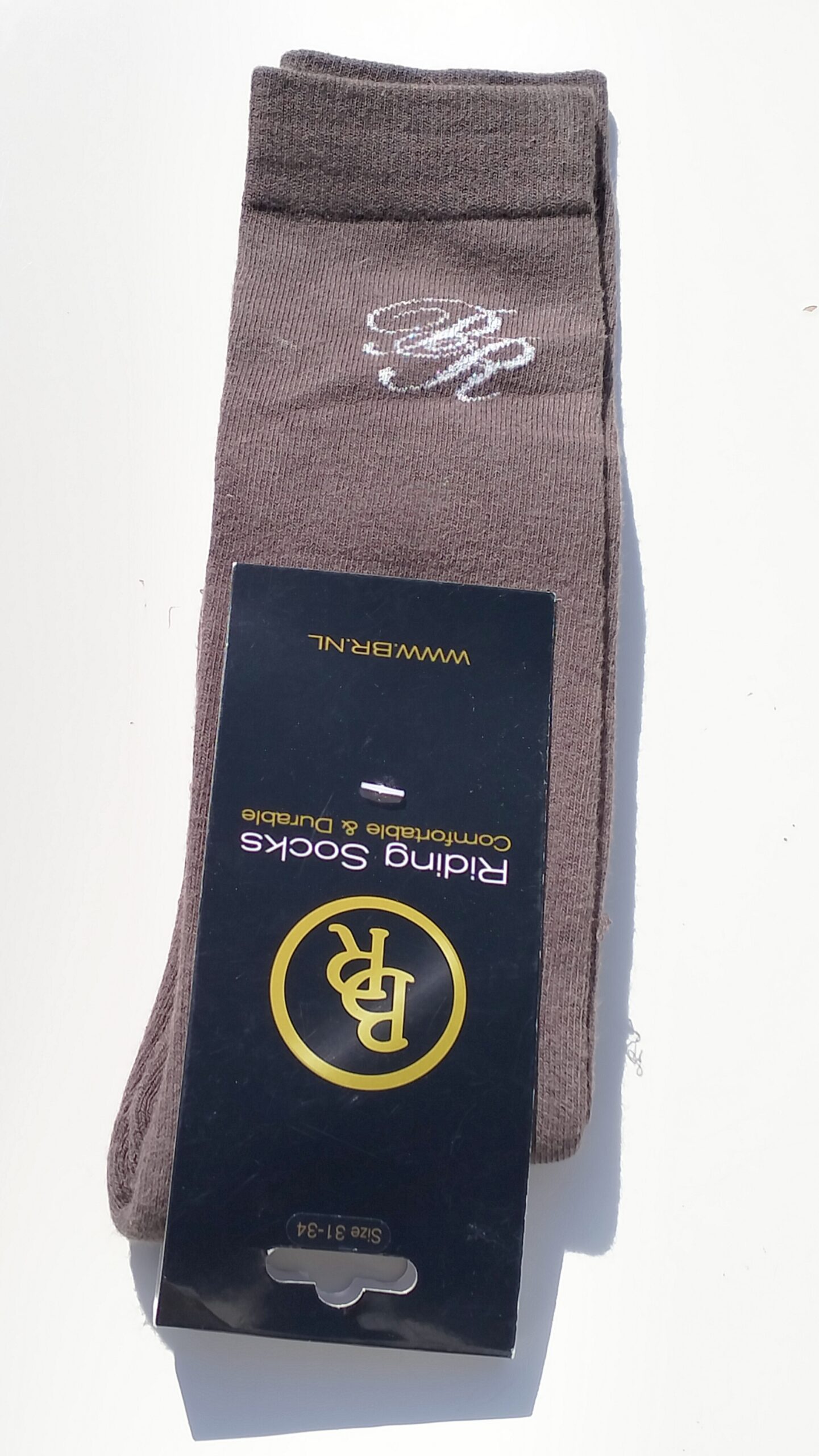 Calcetines altos marrones con logo plateado Lanzhou - BR