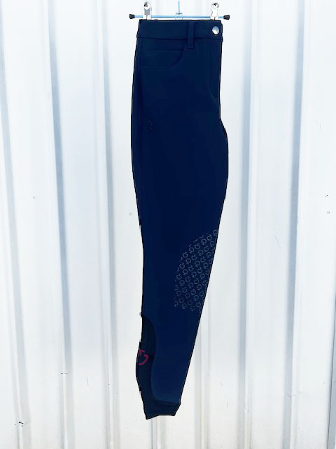 Pantalons bleu ahumado avec poches (grip aux genoux) et el logos noir pour fille - Cavalleria Toscana