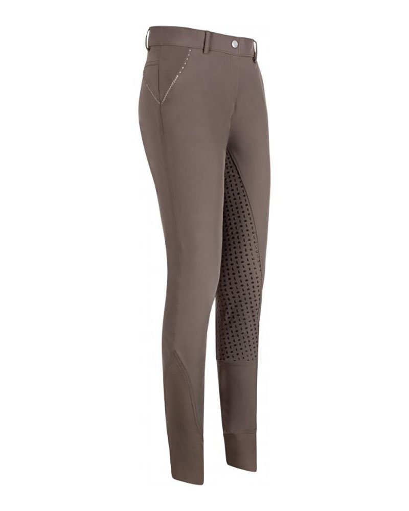 Light grey (cement) full grip riding breeches for women and girls Isidro - Imperial Riding
