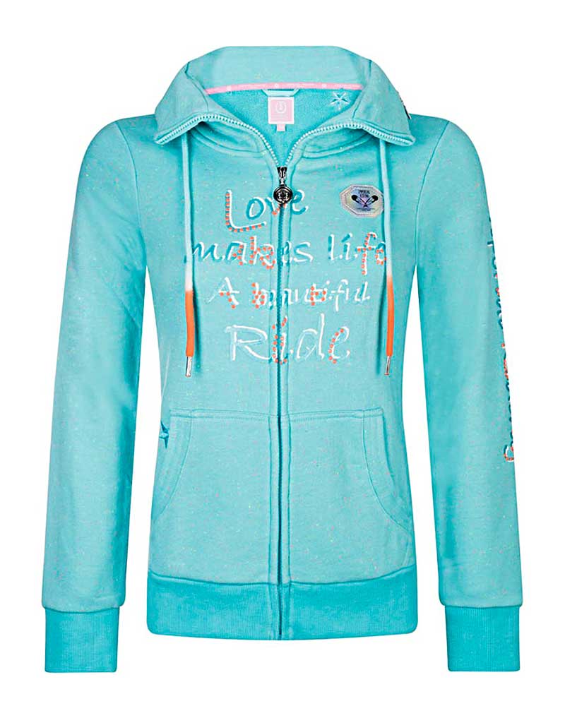 Sudadera con cremallera turquesa y naranja para niña Paradiso - Imperial Riding