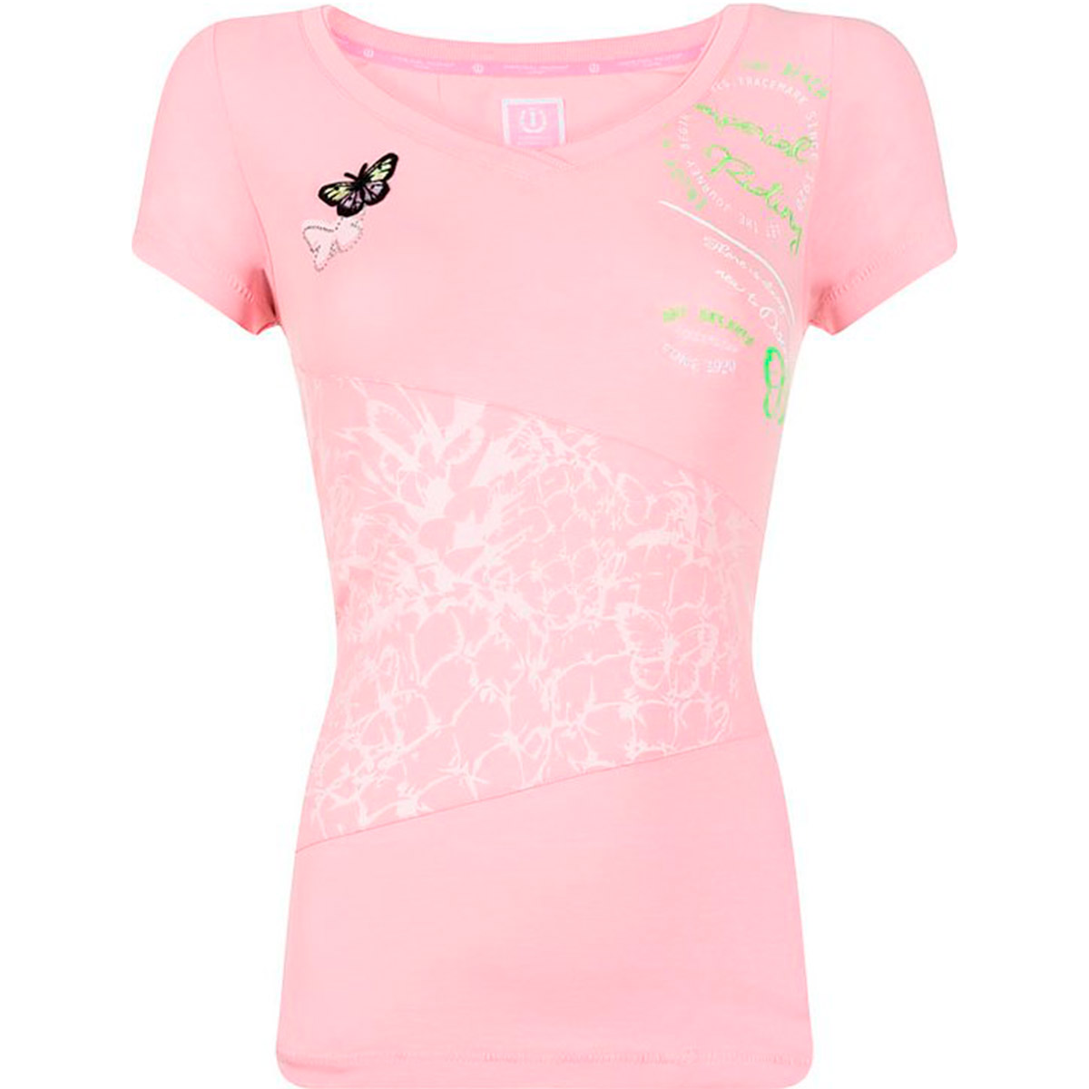 Pink T-shirt with butterfly print for women Cleo - Imperial Riding