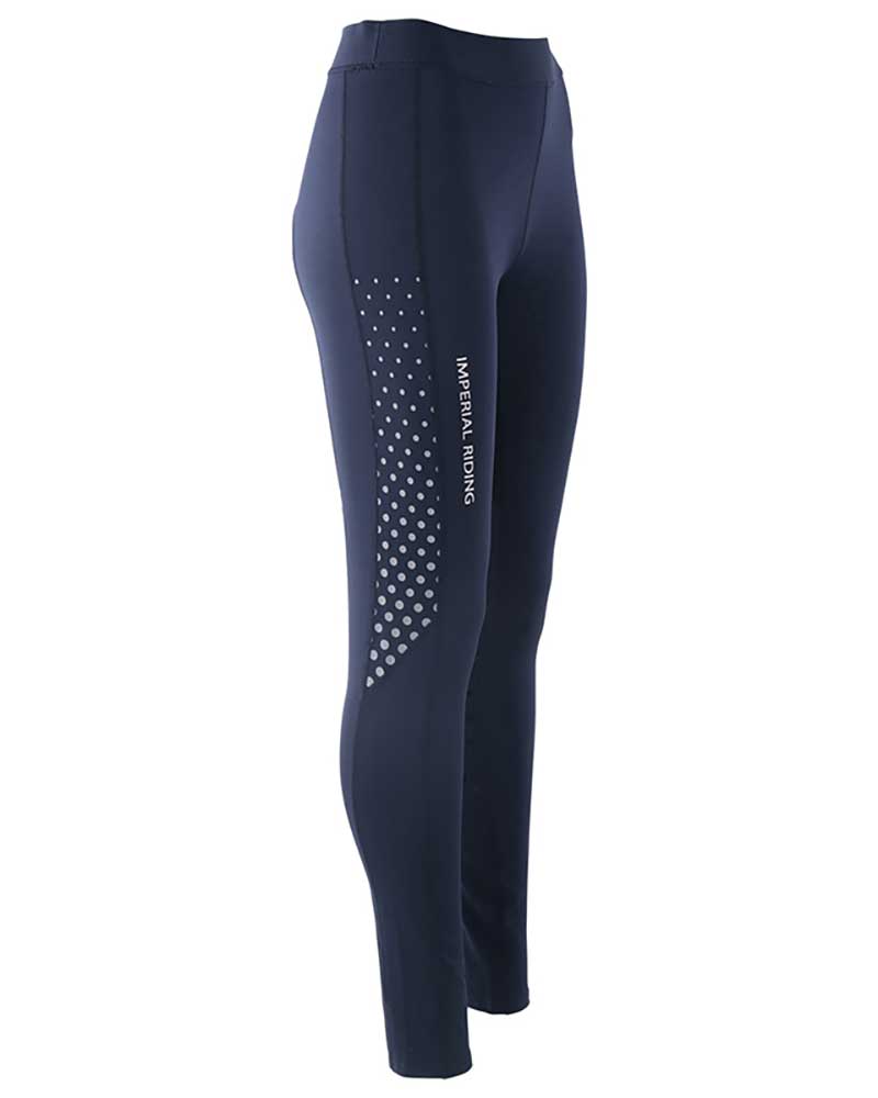 Navy blue riding tights with white polka dots (full seat grip) for women Runaway - Imperial Riding