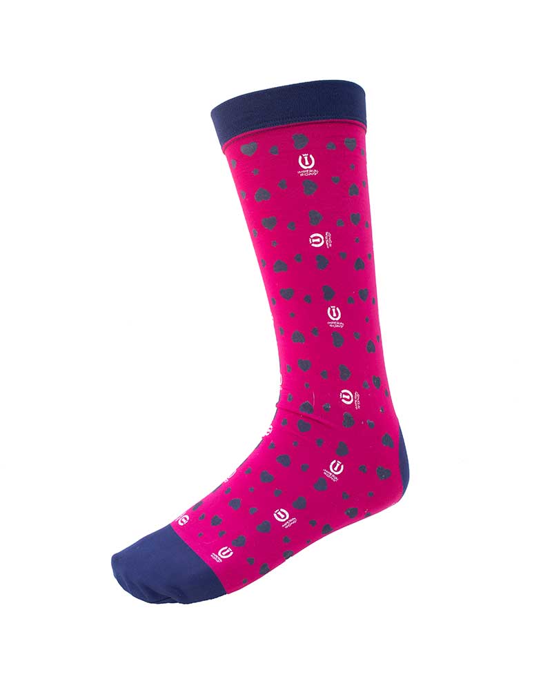 Fuchsia Technical Socks with Hearts – My Sweetheart - Imperial Riding