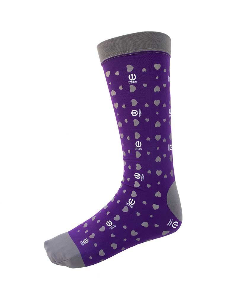 Chaussettes techniques violettes avec cœurs modèle My sweetheart - Imperial Riding