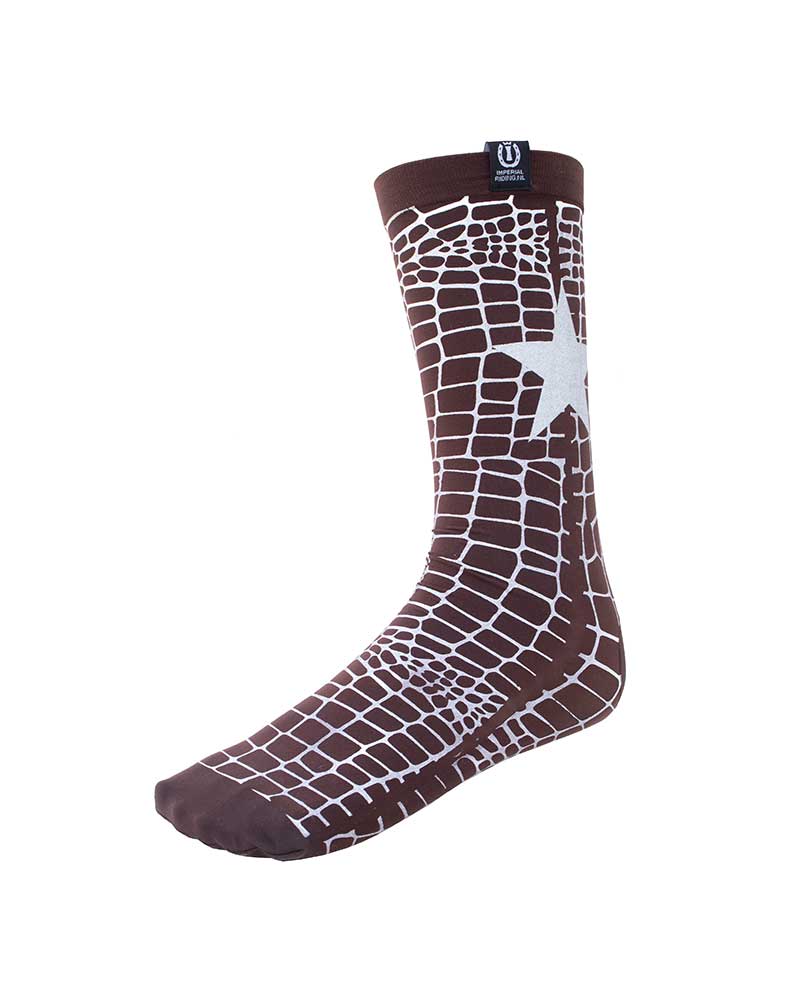 Technical brown socks with white animal print – Adventure model - Imperial Riding