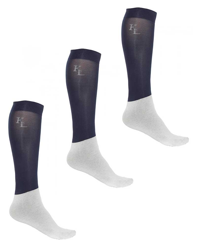 Pack de 3 paires de Chaussettes fins de compétition bleu marine - Kingsland Classic