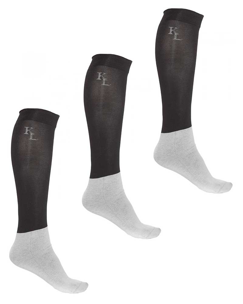 Pack de 3 paires de Chaussettes fins de compétition noir - Kingsland Classic