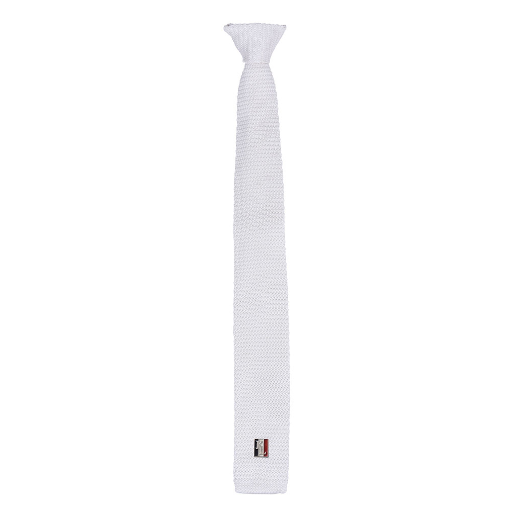 White competition clip tie for men Kingsland Classic