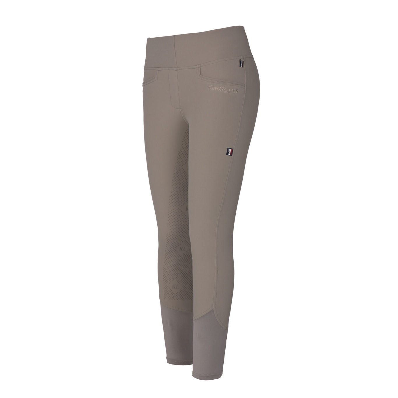 Pantalons pull-on beige avec ceinture large et élastique et grip silicone à fond intégral modèle Katja - Kingsland Classic