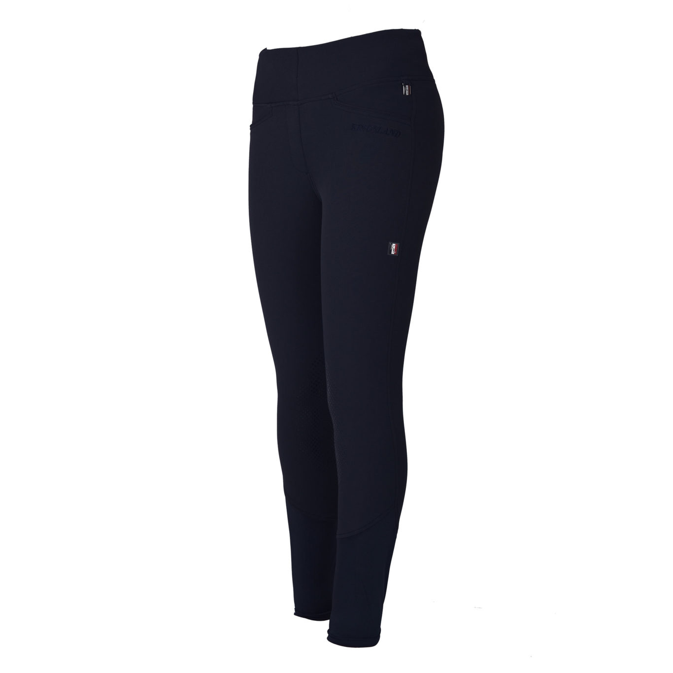 Pantalons pull-on bleu marine avec ceinture large et élastique et grip silicone aux genoux modèle Katja - Kingsland Classic