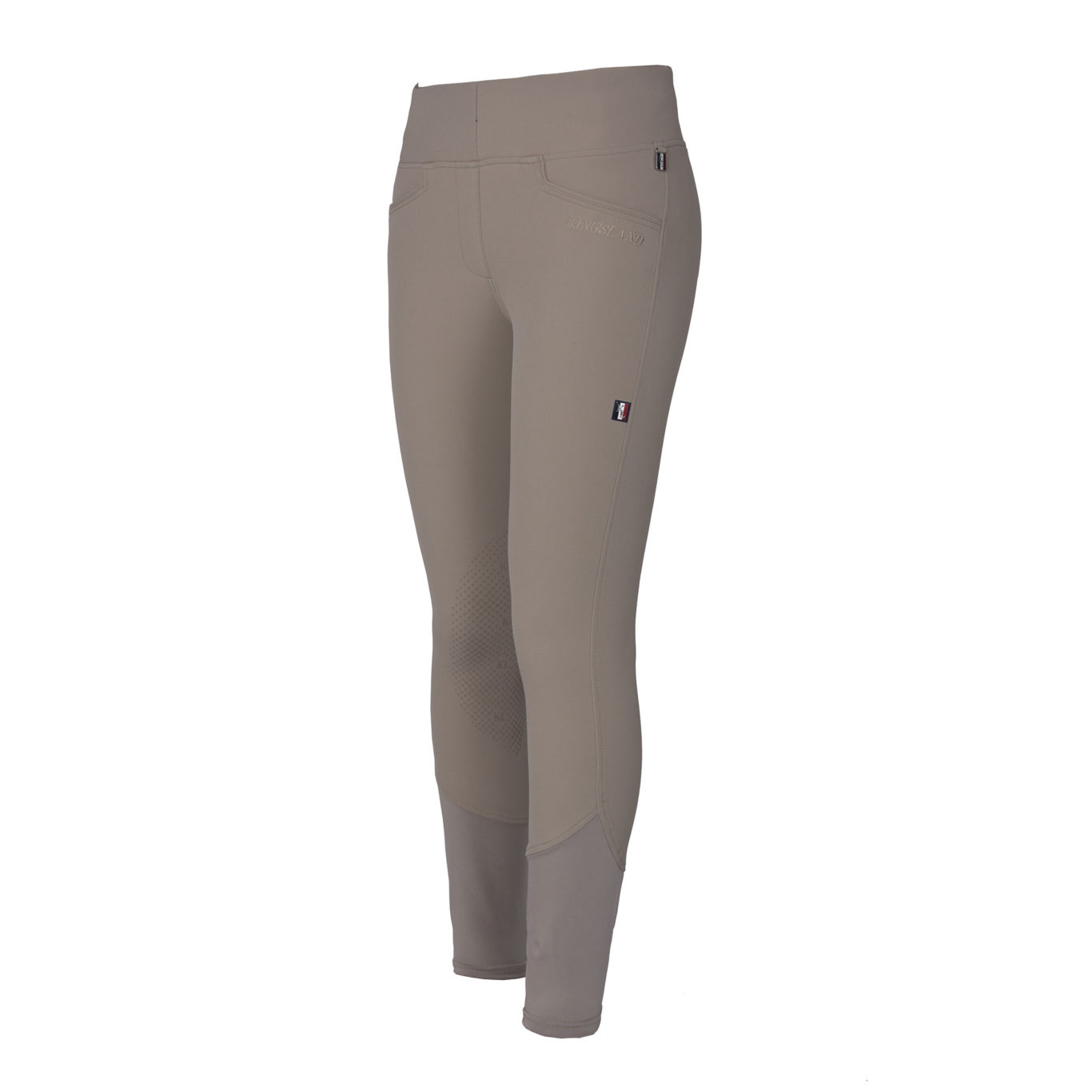 Pantalons pull-on beige avec ceinture large et élastique et grip silicone aux genoux modèle Katja - Kingsland Classic