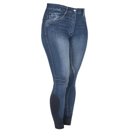 Pantalons denim d'équitation avec grip silicone aux genoux pour femme modèle Guardian - La Valencio