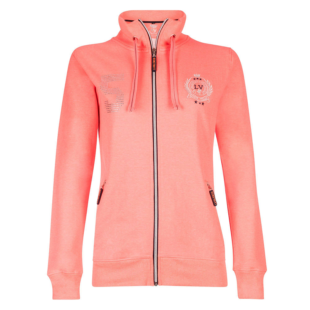 Zipped sweatshirt in intense orange for woman – Heidy - La Valencio