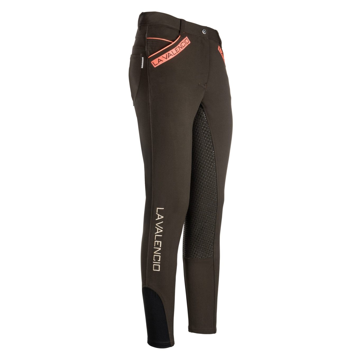 Olive brown riding breeches with silicone full seat grip for women – Ikoon model - La Valencio