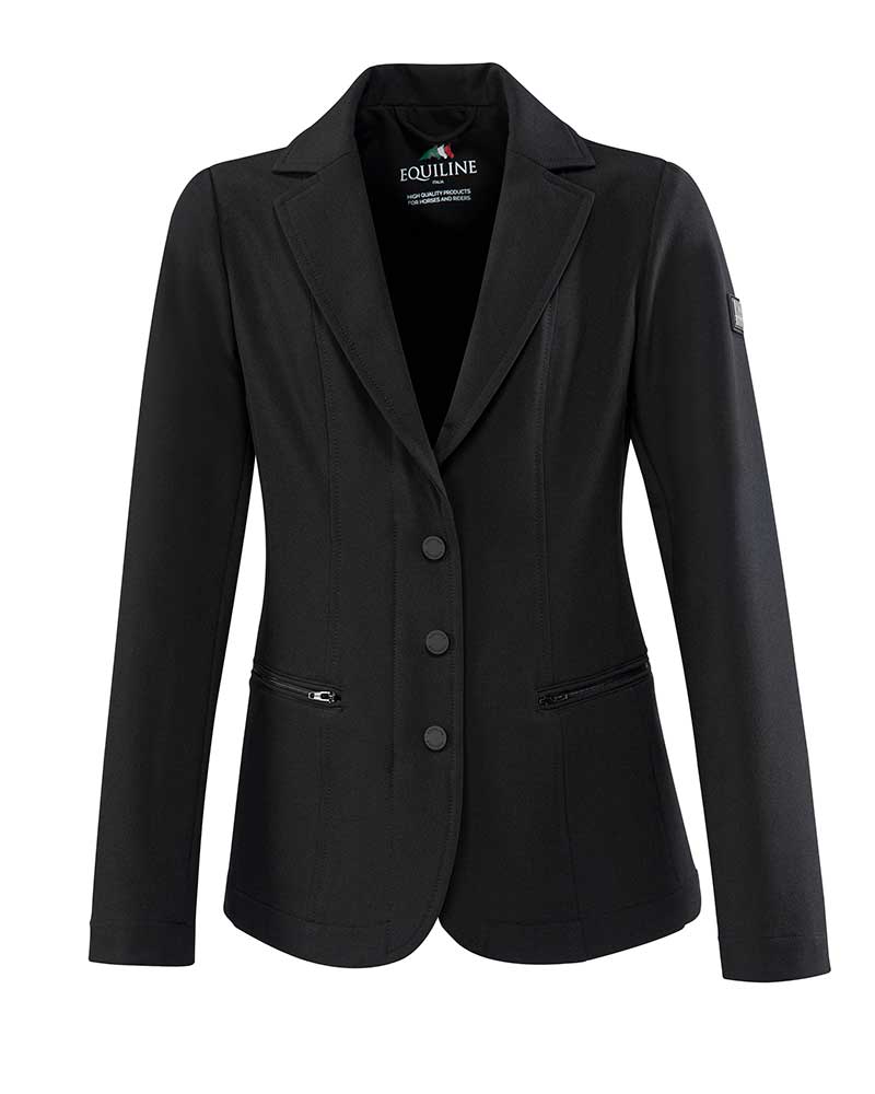 Girls' Black Competition Jacket with Zipper &amp; Hooks Jackie - Equiline