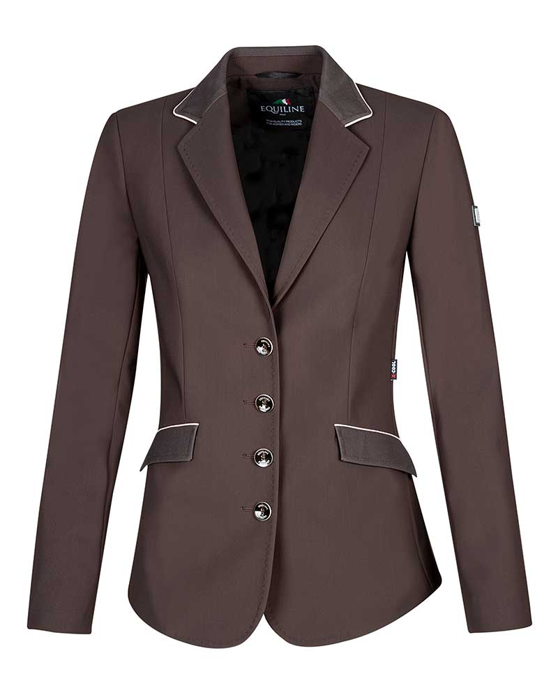 Veste de compétition marron foncé avec passepoils rositas pour femme Buffy - Equiline