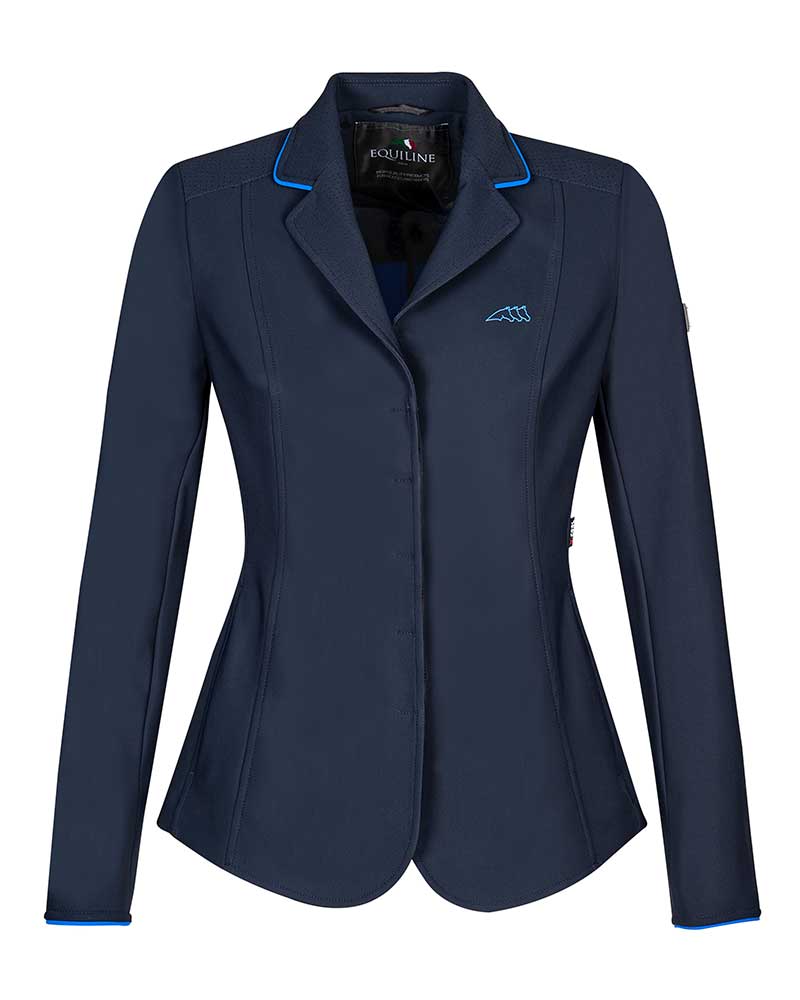 Veste de compétition bleu marine avec perforaciones et passepoils bleue pour femme Diana - Equiline