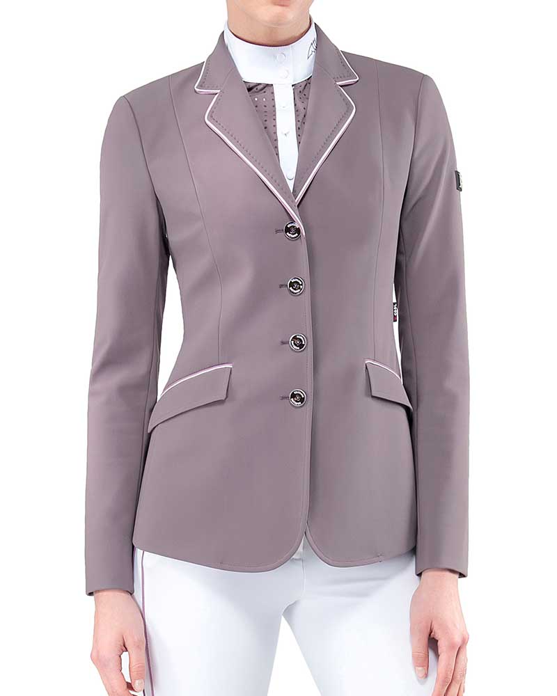 Veste de compétition en tonalidad mauve avec passepoils en tonos rose pour femme Elissa - Equiline