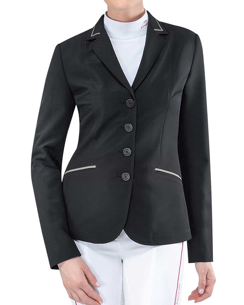 Veste de compétition noire avec détails en grise pour femme Chastity - Equiline