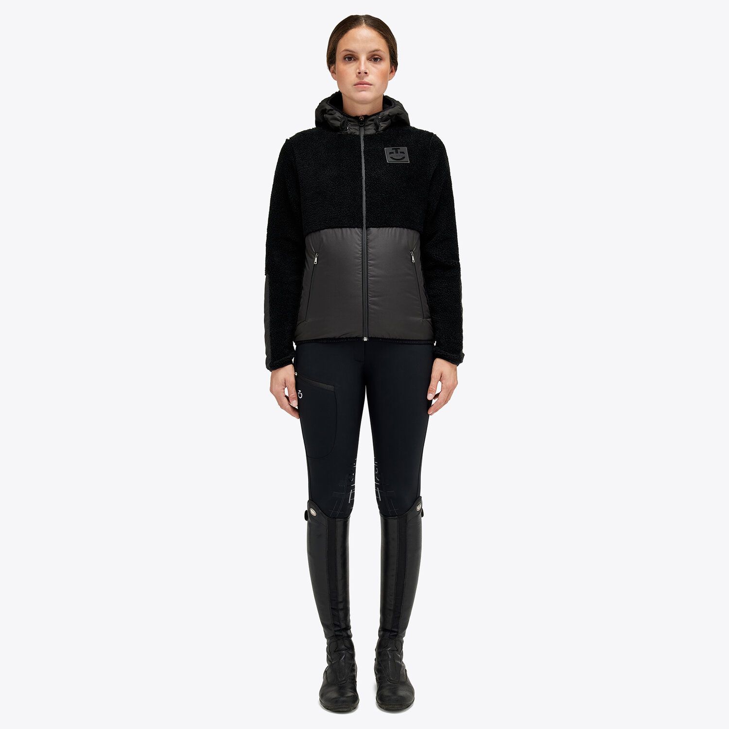 Chaqueta en felpa y nailon con el logo de CT Academy en el pecho para mujer - Cavalleria Toscana