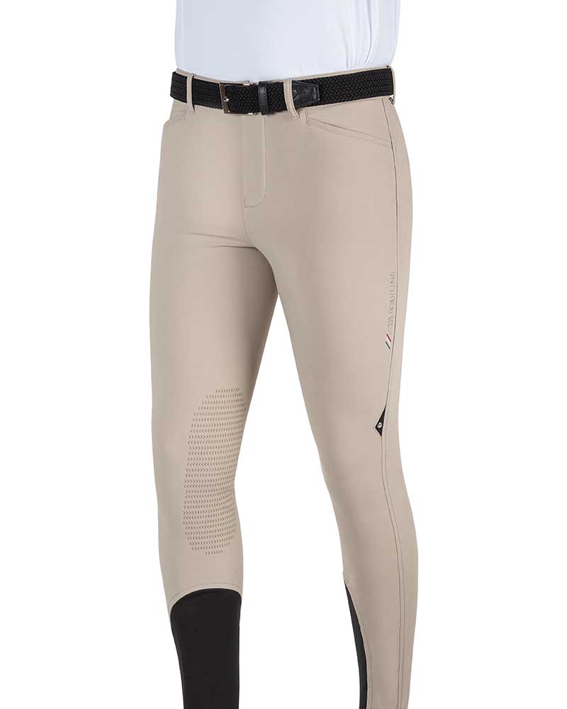 Men’s beige competition breeches (knee grip) - Equiline