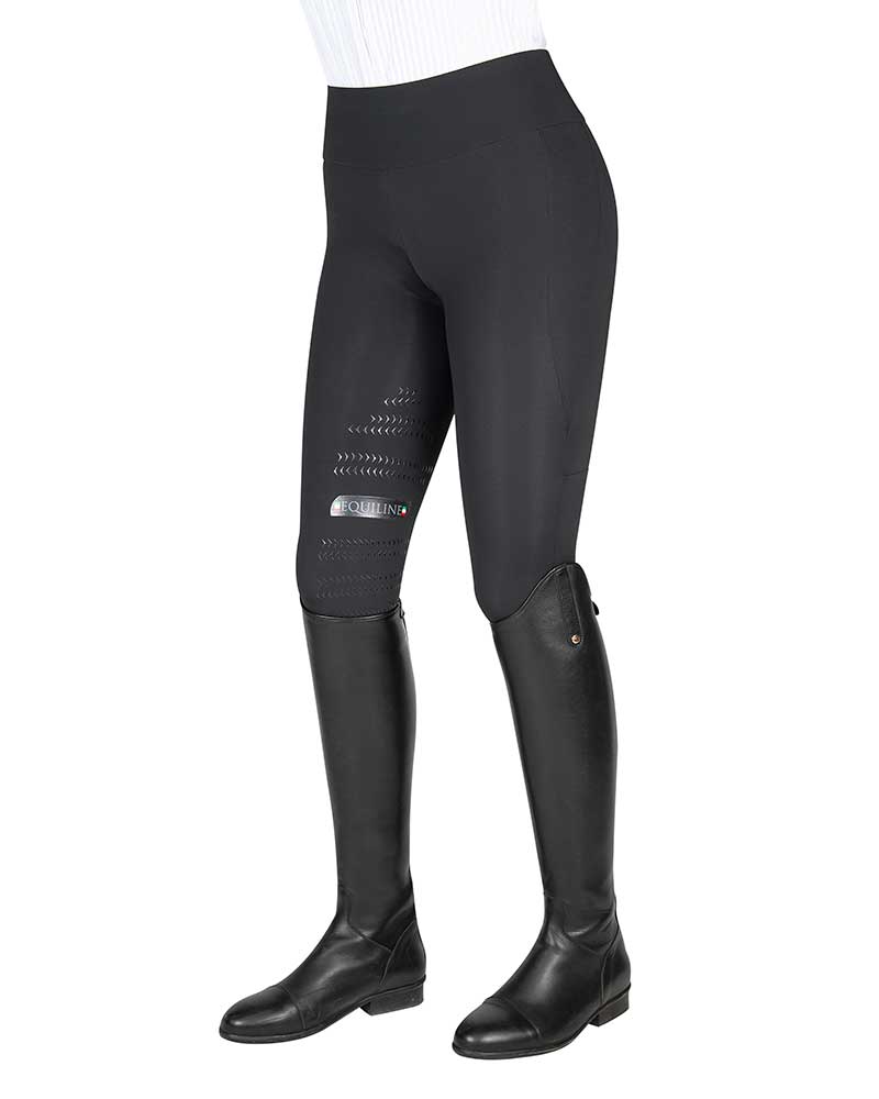 Mallas negras con cintura ancha alta (grip rodilla) para mujer Lexy - Equiline