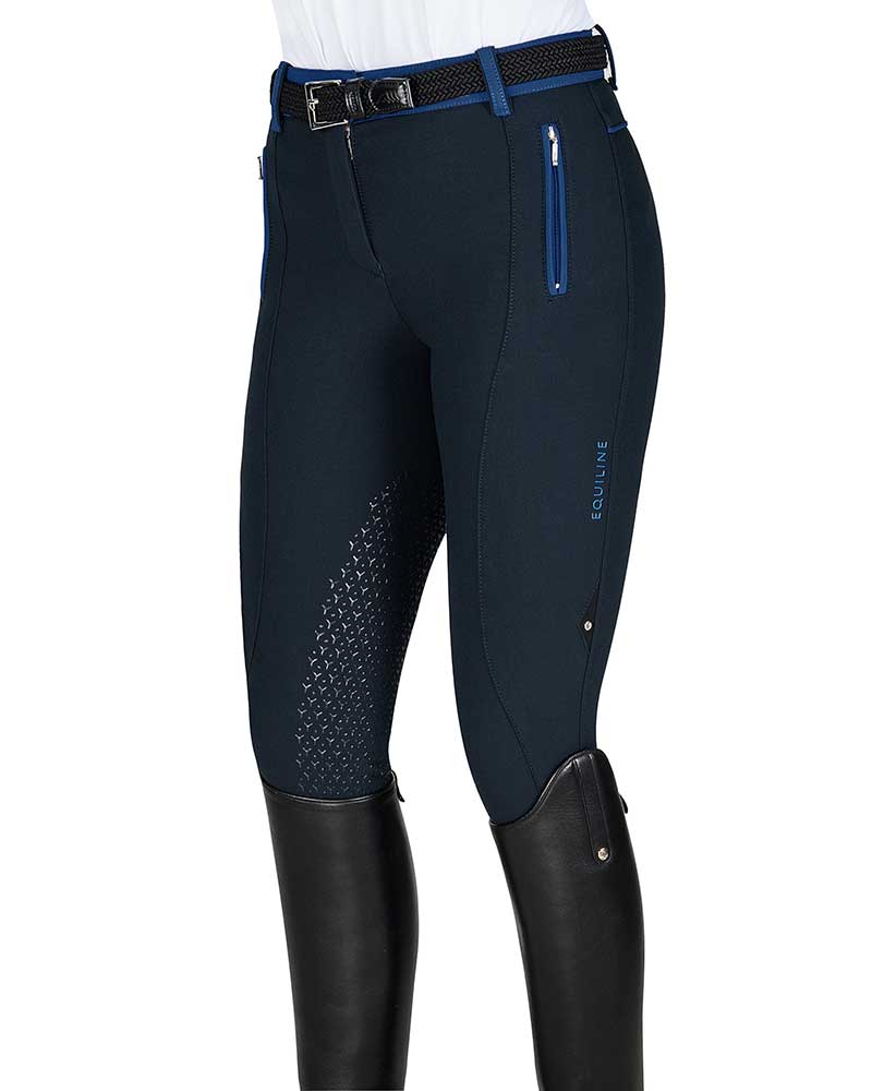 Navy and Electric Blue Riding Breeches with Knee and Thigh Grip for Women – Asmira - Equiline