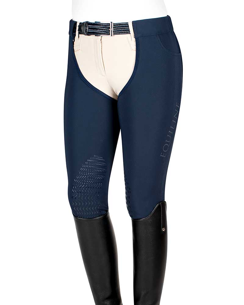 Chaparreras bleu marine (grip aux genoux) pour femme Dalia - Equiline