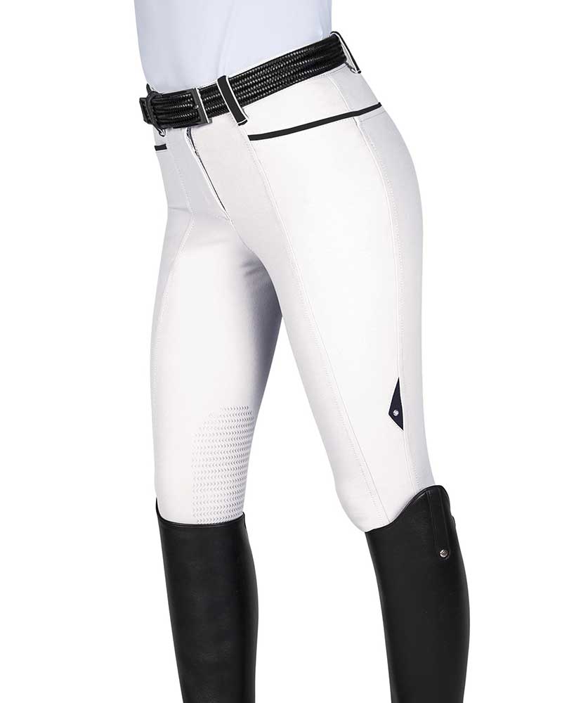 Pantalons blanc et bleu marine (grip aux genoux) pour femme Julie - Equiline