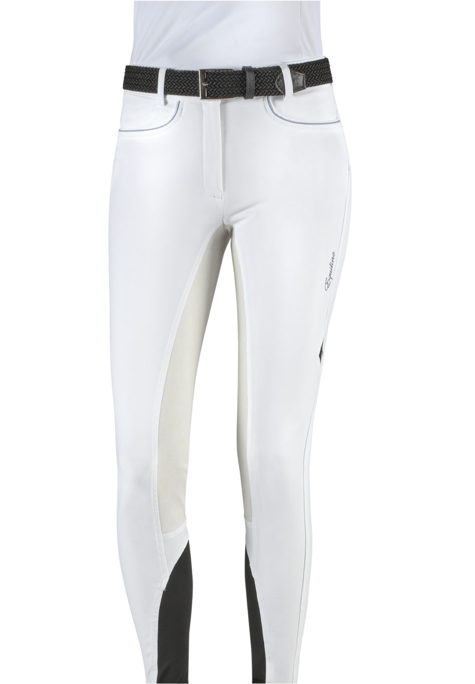 Pantalons pour femme avec grip à fond intégral blanc modèle Elodie - Equiline
