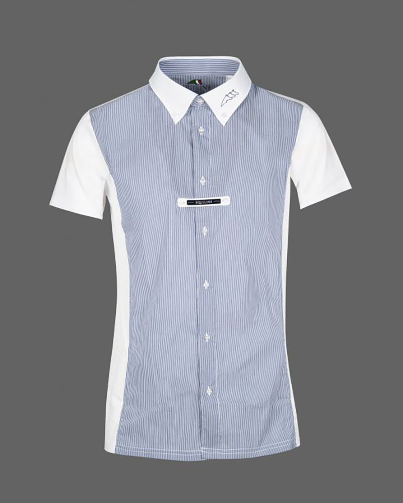 Men’s navy blue and white striped competition shirt – Farel - Equiline