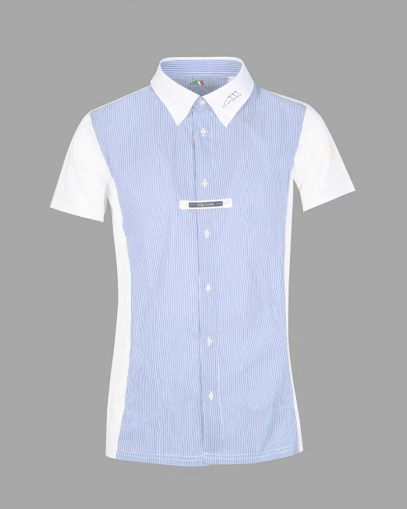 Men’s light blue and white striped competition shirt – Farel - Equiline