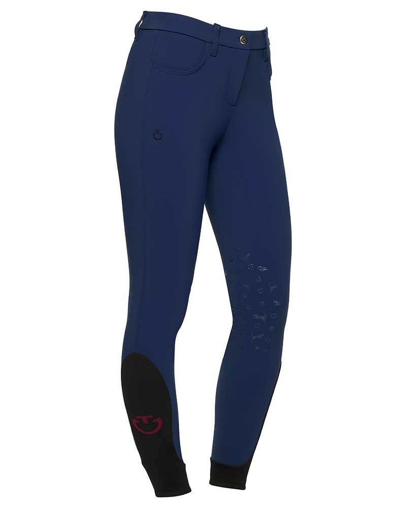 Navy Blue Riding Breeches with Knee Grip for Girls - Cavalleria Toscana