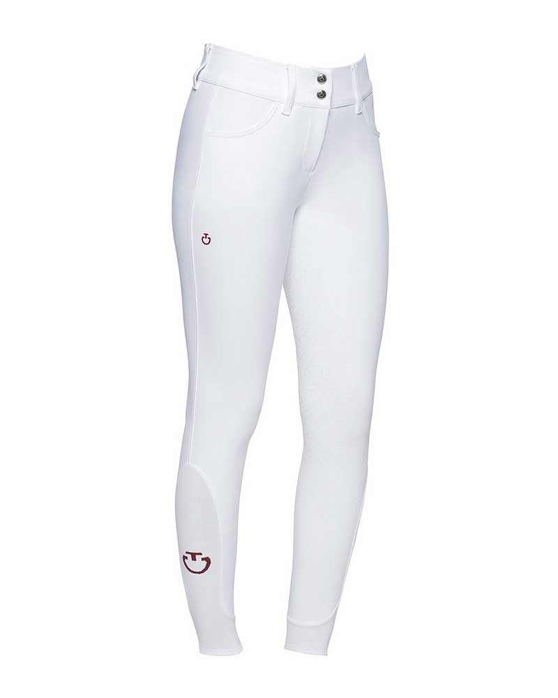 Pantalons blanc de taille haute et large (grip à fond intégral) pour femme - Cavalleria Toscana