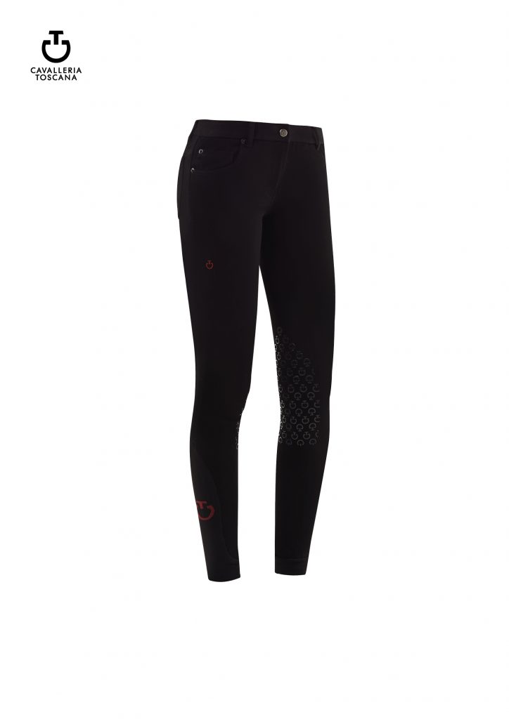 Pantalons d'équitation noir (grip aux genoux) pour femme - Cavalleria Toscana