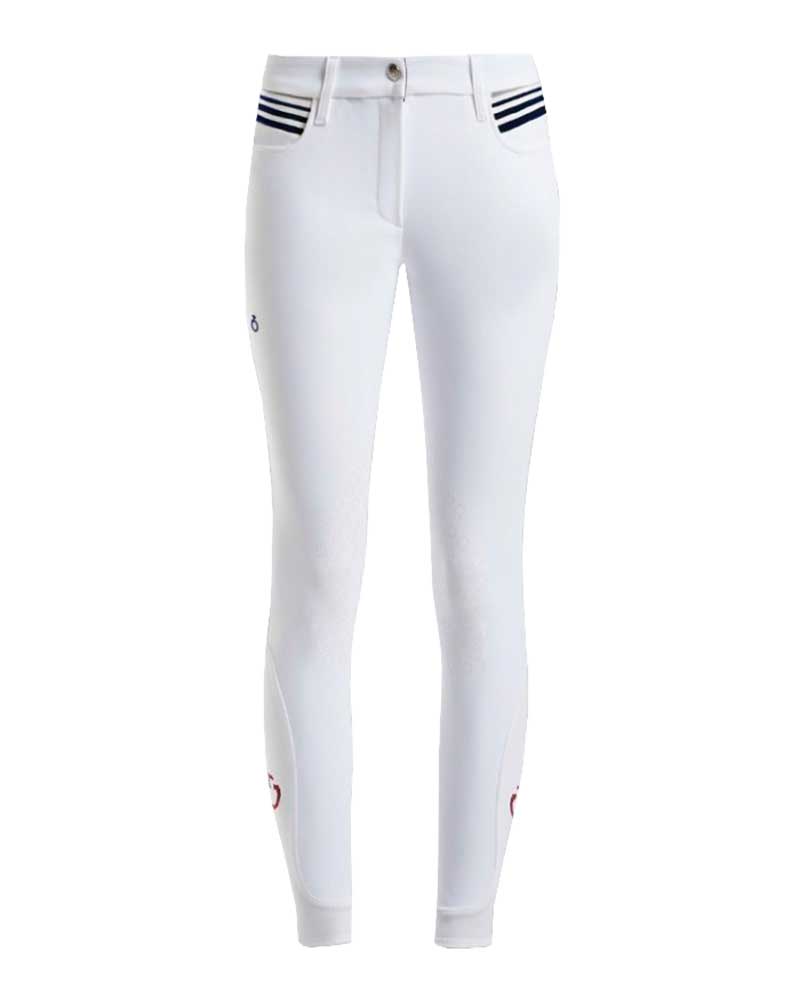 Pantalones de montar a caballo blancos (grip rodilla) para mujer - Cavalleria Toscana