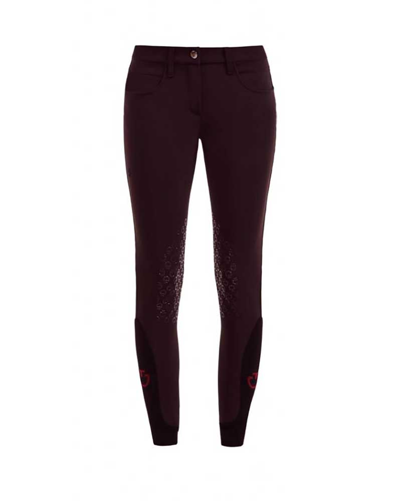 Pantalons d'équitation marron foncé avec grip silicone au genou pour femme - Cavalleria Toscana