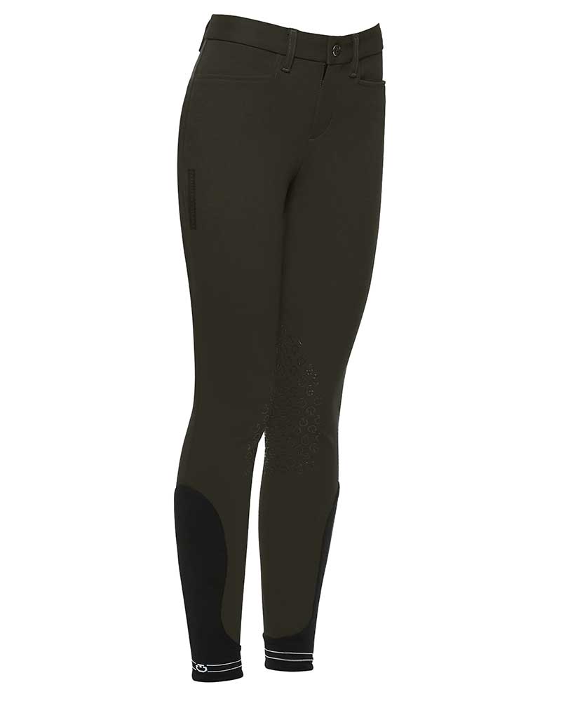 Pantalons d'équitation kaki foncé (grip aux genoux) junior unisexe - Cavalleria Toscana