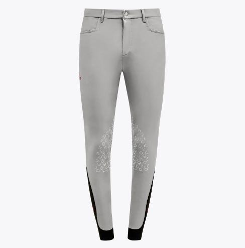 Pantalons d'équitation gris (grip aux genoux) pour homme - Cavalleria Toscana