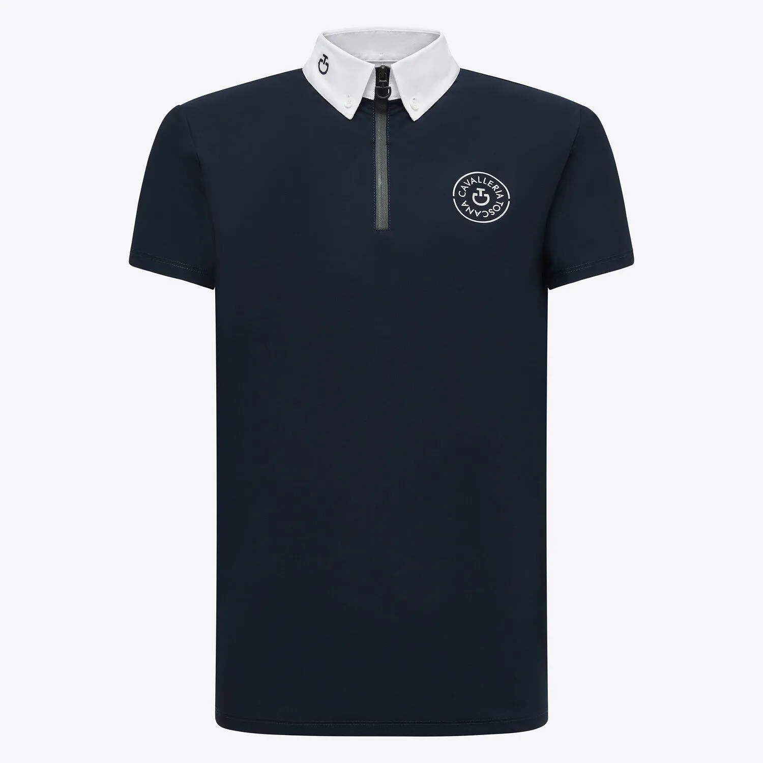 Polo à manches courtes bleu marine avec el logo superior derecha pour garçon - Cavalleria Toscana