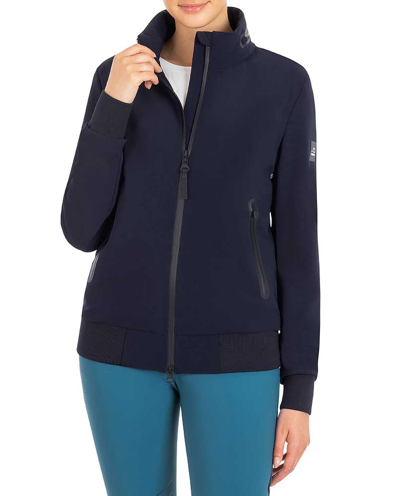 Women’s Navy Blue Technical Training Jacket with Hood Cassiec - Equiline