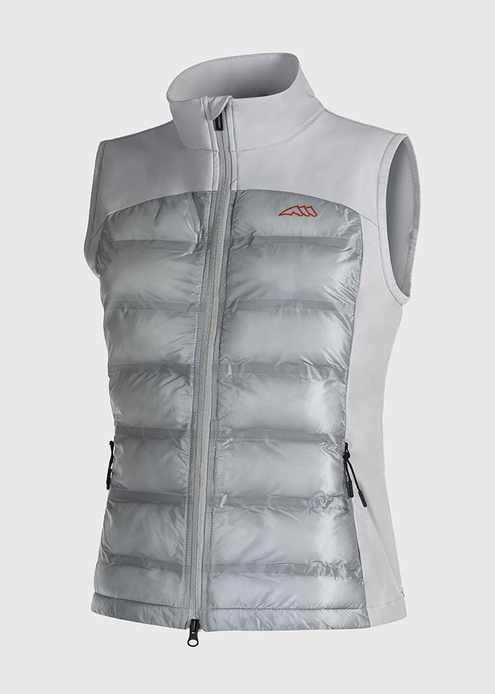 Light grey padded vest with orange logo Elifre - Equiline