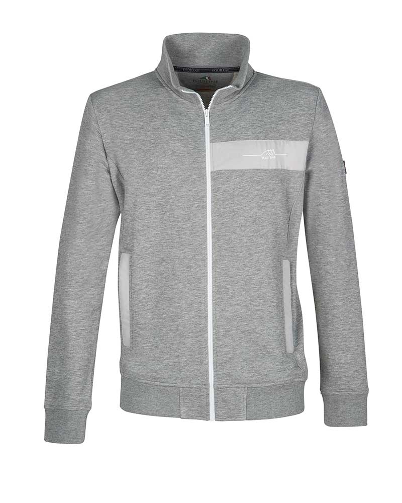 Sudadera gris claro con cremallera y coderas para hombre Fair - Equiline