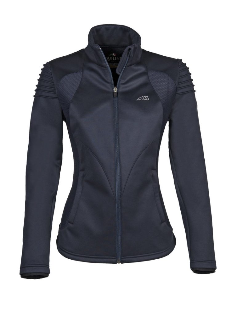 Veste softshell polaire d'entraînement bleu marine pour femme Flyer - Equiline