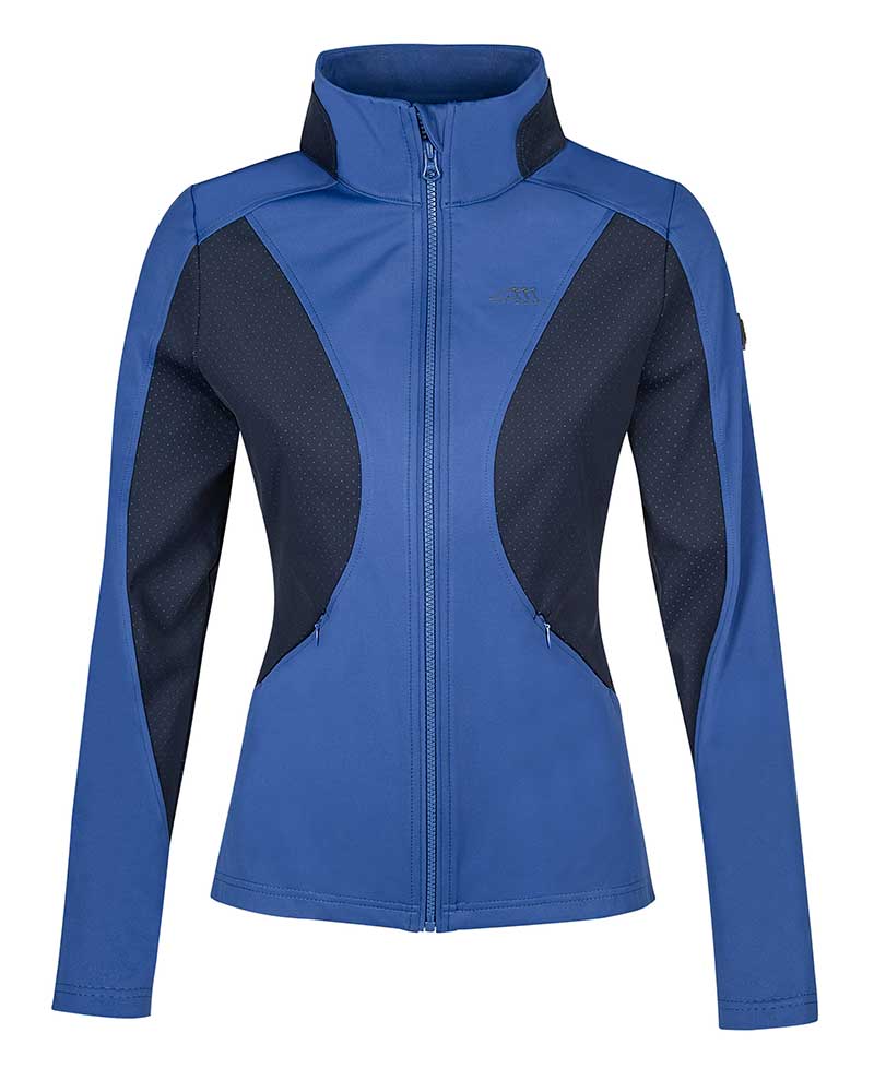 Women’s electric blue and navy softshell jacket – Era - Equiline