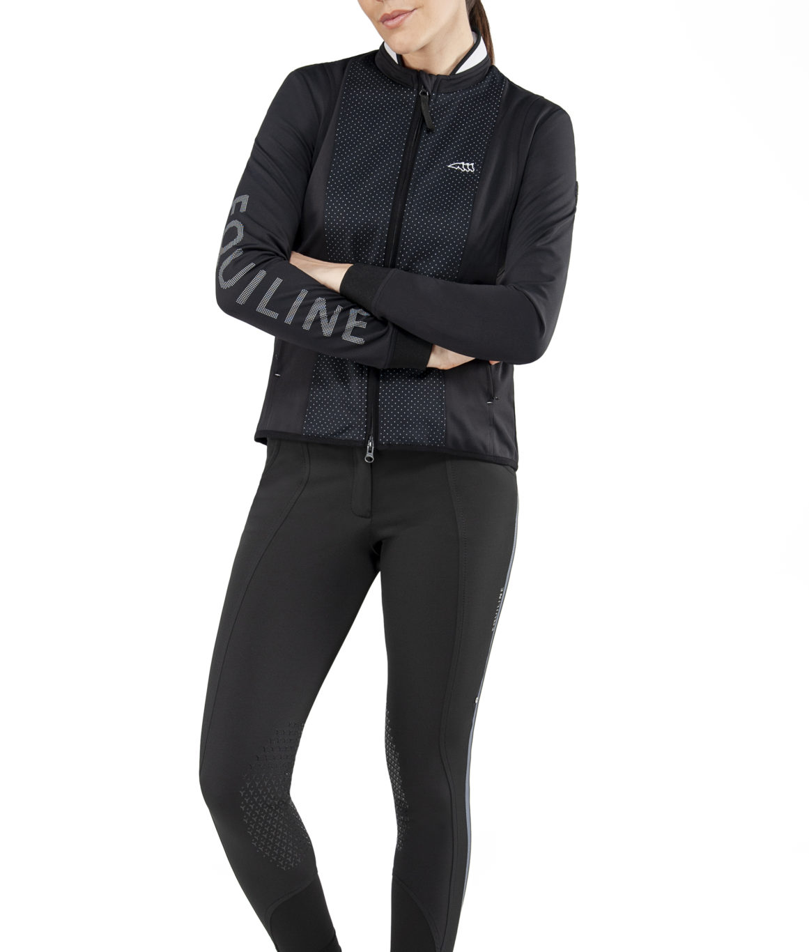 Black softshell jacket baseball style for women Chester - Equiline