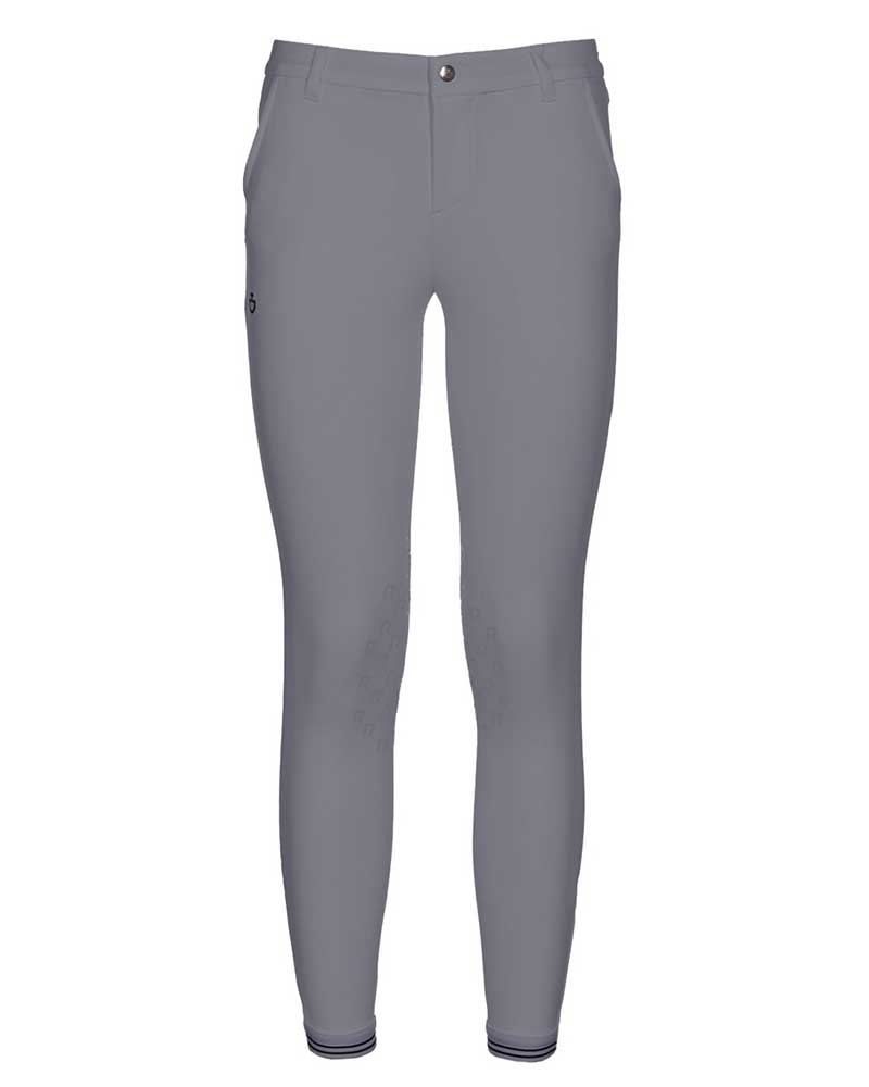Pantalons d'équitation gris clair (grip aux genoux) junior unisexe - Cavalleria Toscana Revolution