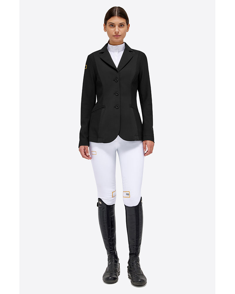 Black and yellow jersey and mesh competition jacket for women - RG